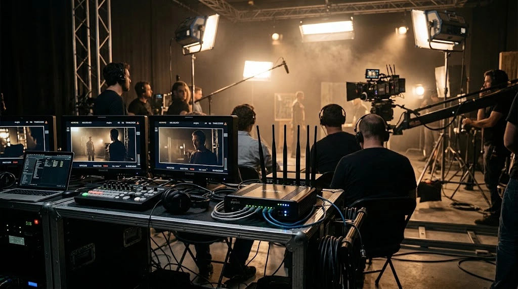 Connectivité Très Haut Débit pour Tournages Cinéma et Productions Audiovisuelles : Optimiser l'Upload 4K/8K et les Régies Live Nomades