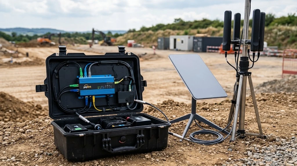 Connectivité Ininterrompue : Couplage Starlink et Routeur 5G avec Agrégation SD-WAN Peplink SpeedFusion pour Chantiers et Événements